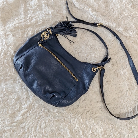 Micheal Kors blue leather tassel hobo bag - Picture 2 of 16